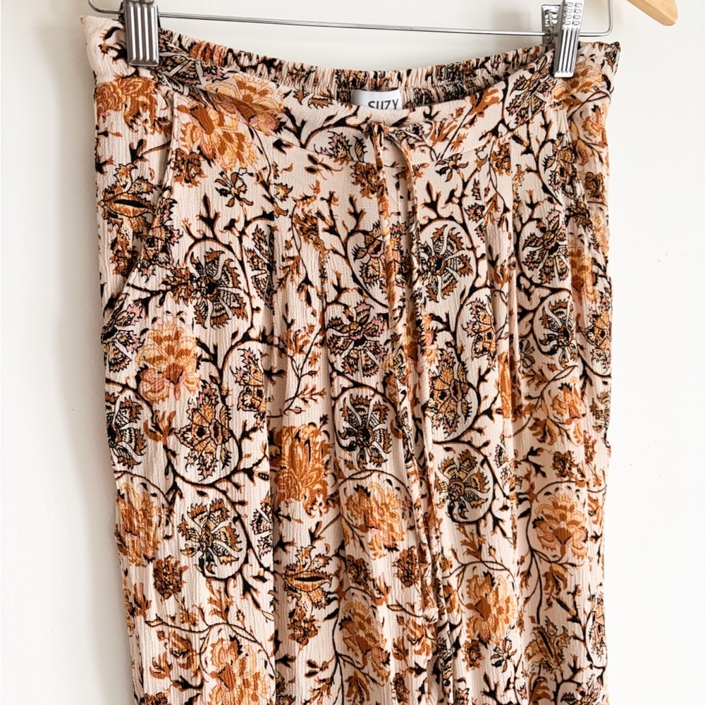 Suzy Shier Boho Floral Print Vacation Pants - Size Small - Picture 3 of 6